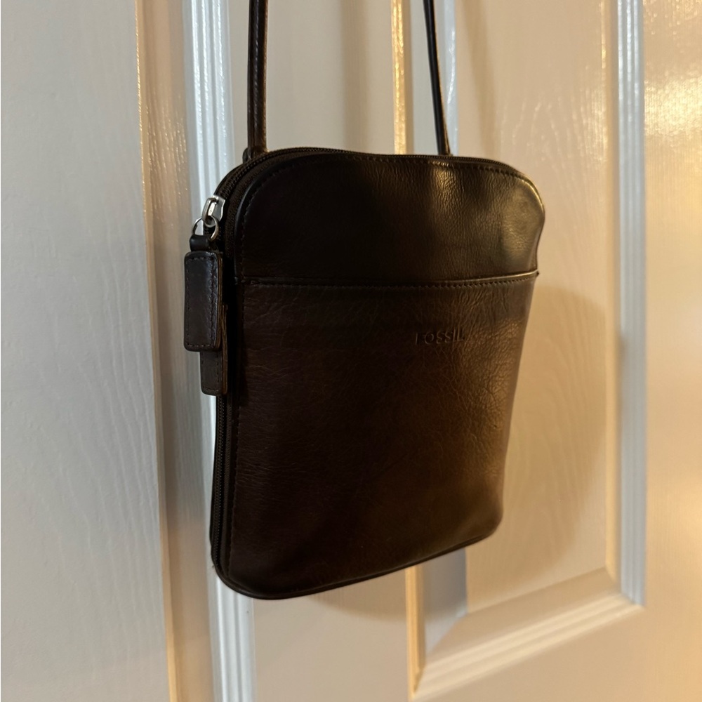 Fossil Brown Leather Crossbody Bag - Picture 3 of 13